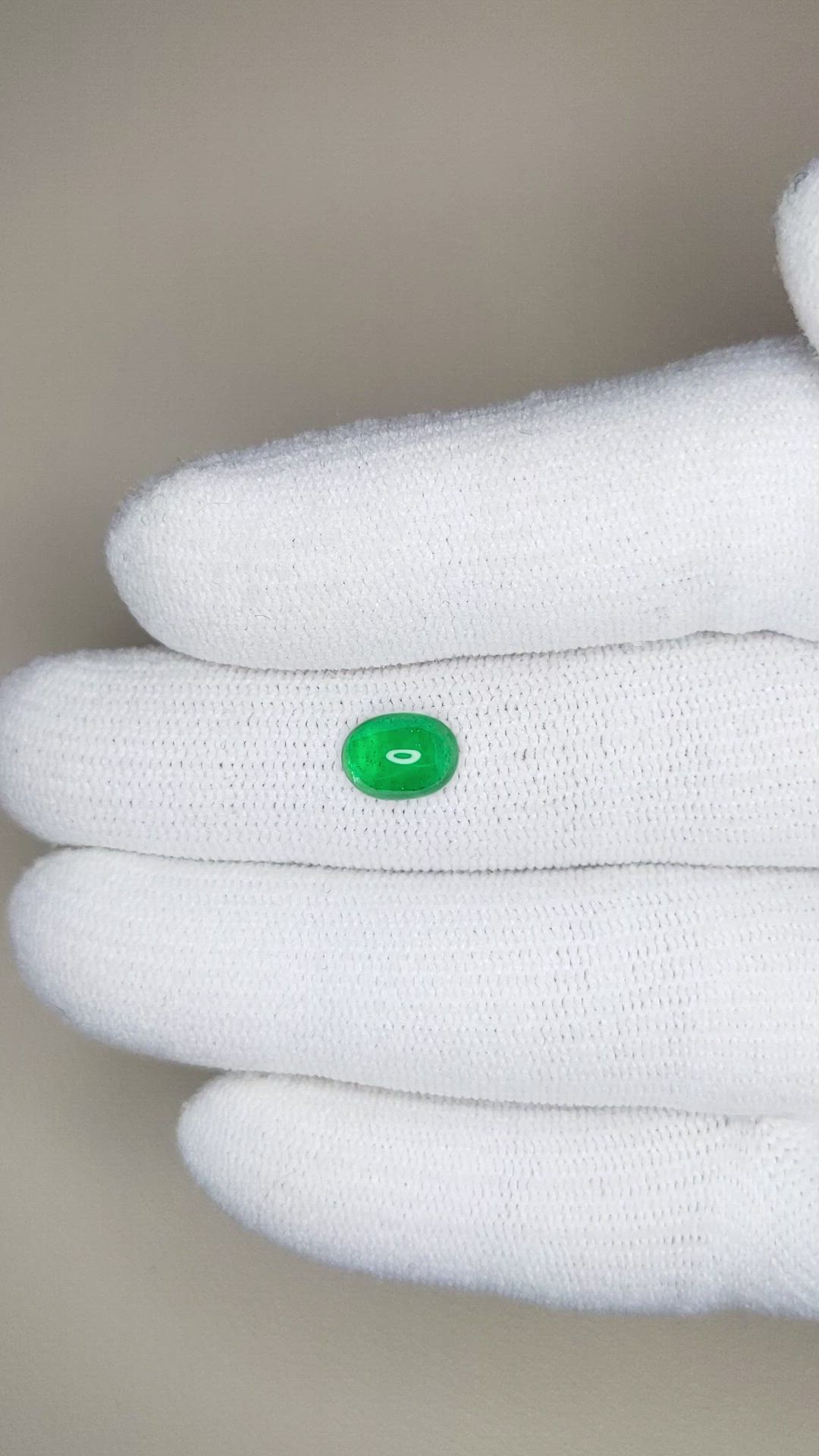 1.00 Ct. Cabochon Emerald from Zambia Size Video