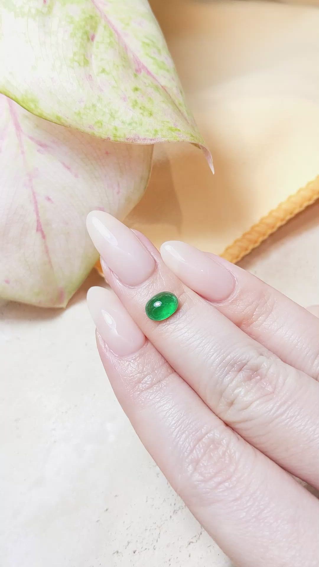 1.00 Ct. Cabochon Emerald from Zambia Size Video