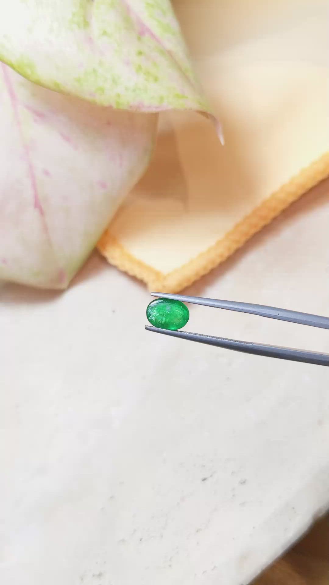 1.00 Ct. Cabochon Emerald from Zambia Size Video