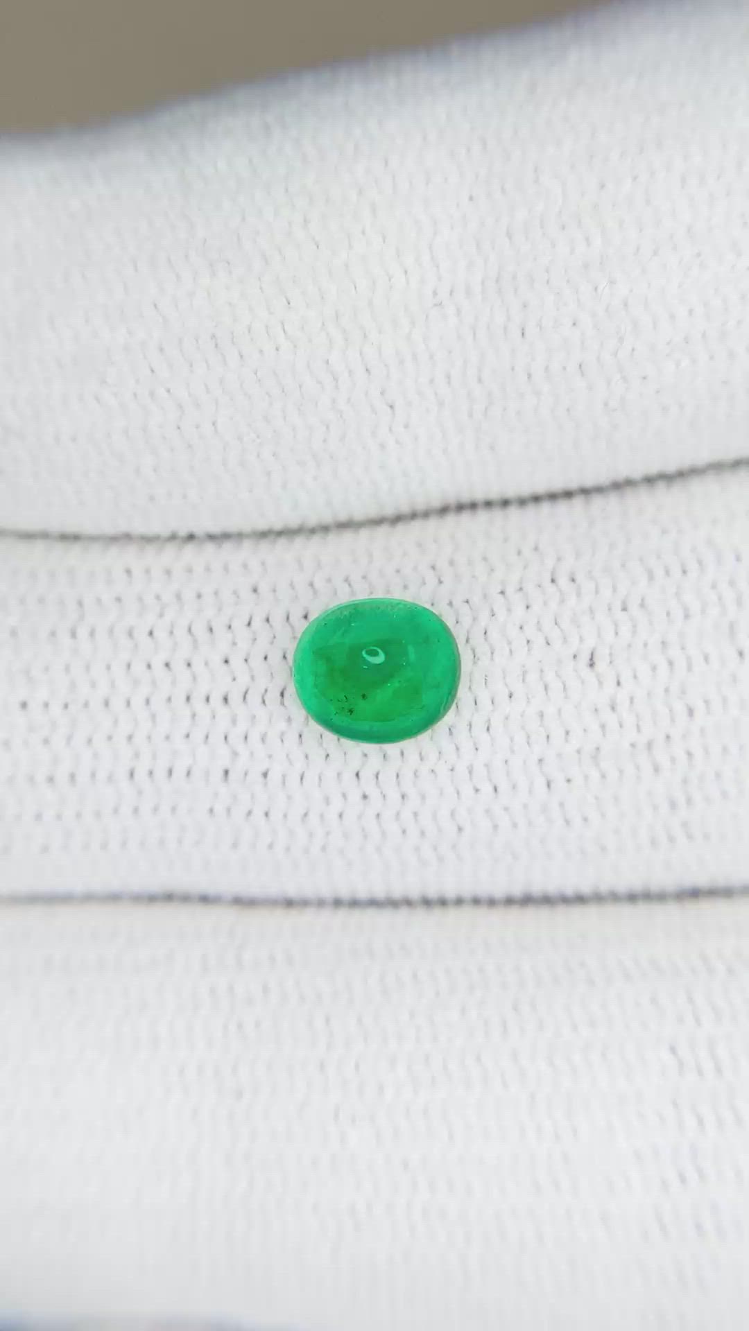 0.85 Ct. Cabochon Emerald from Zambia Size Video