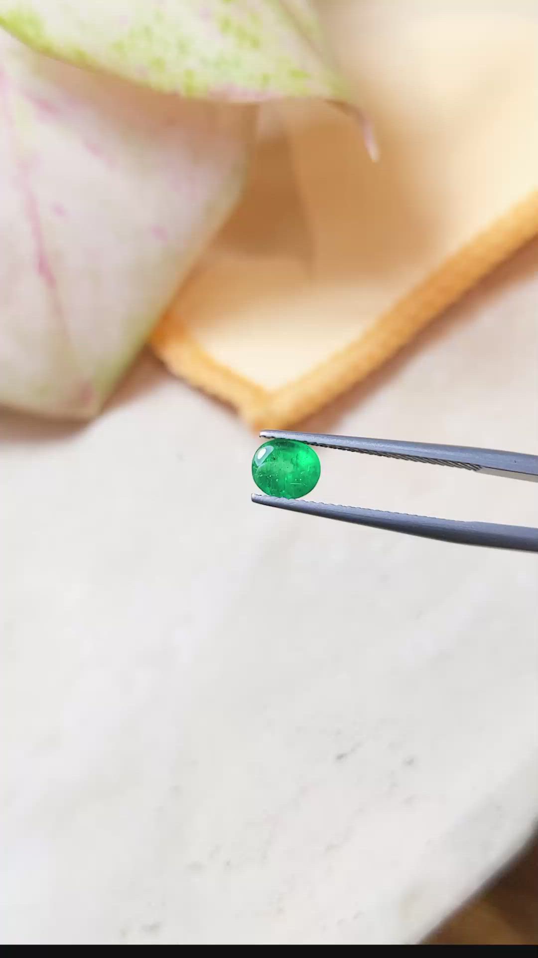 0.85 Ct. Cabochon Emerald from Zambia Size Video