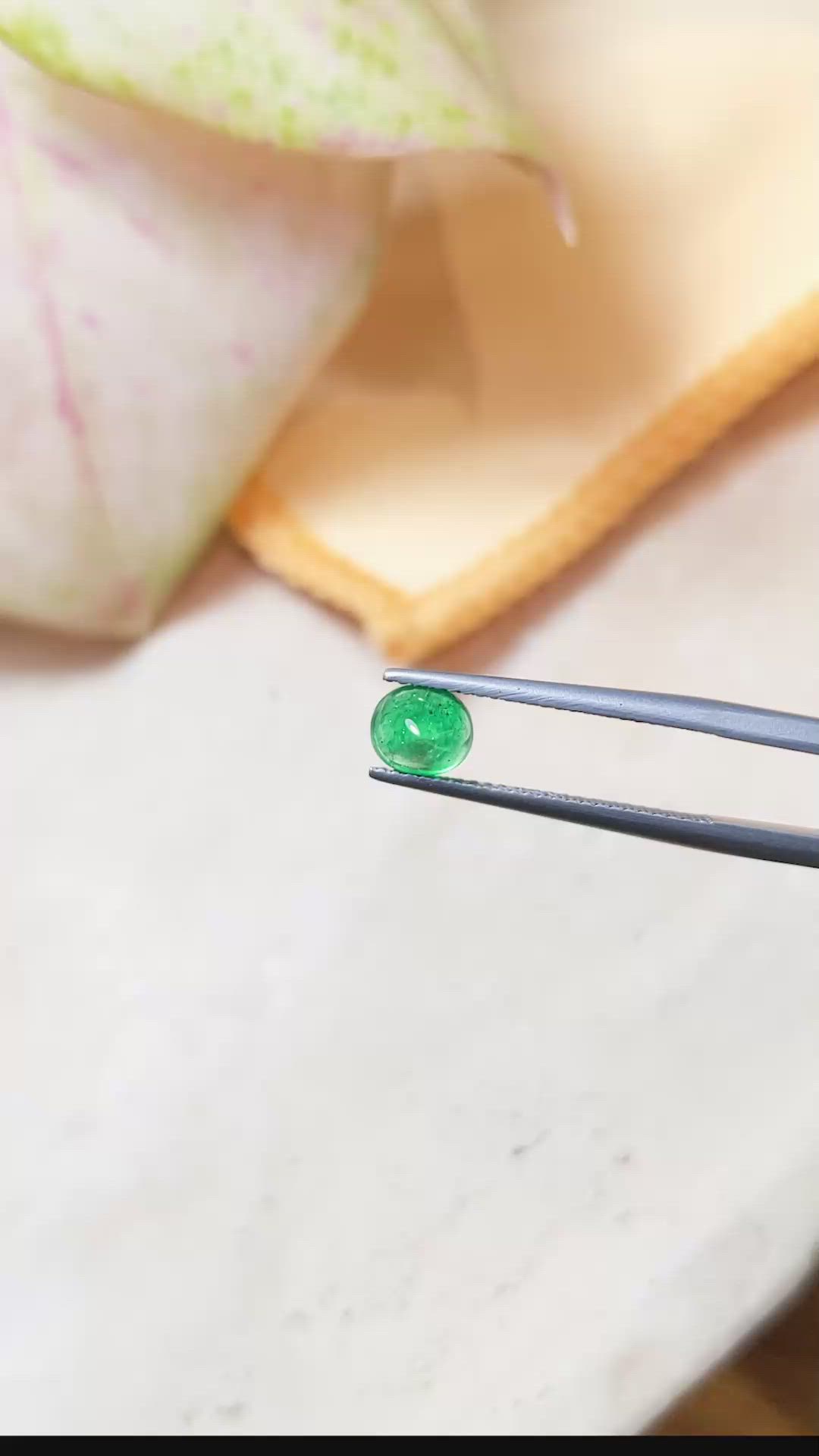 0.85 Ct. Cabochon Emerald from Zambia Size Video