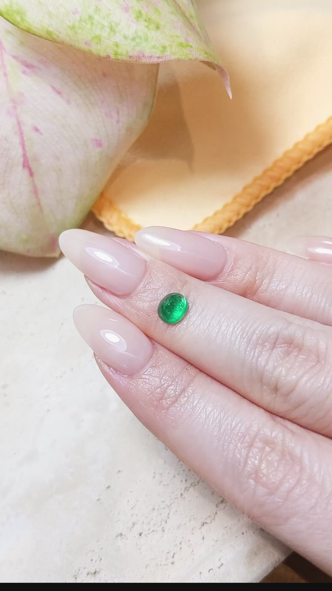 0.85 Ct. Cabochon Emerald from Zambia Size Video
