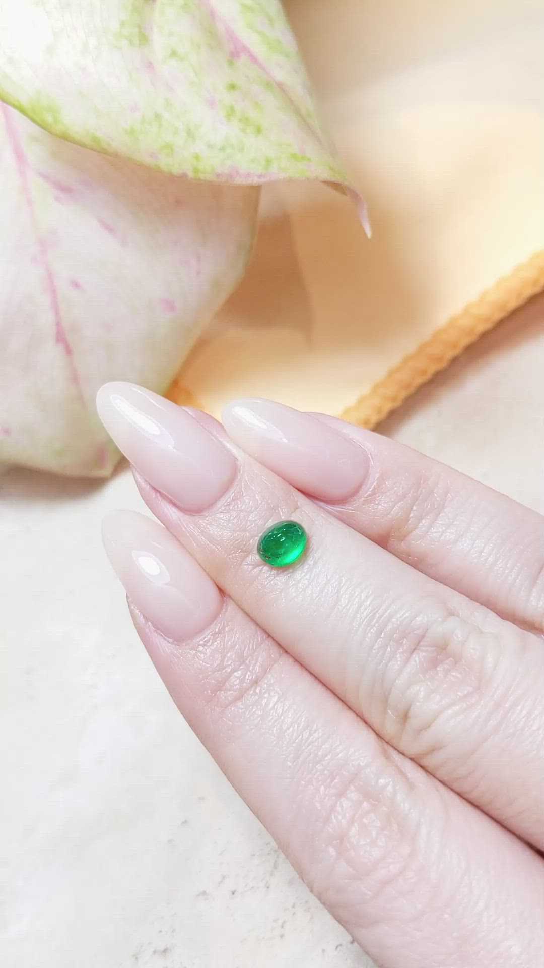 0.99 Ct. Cabochon Emerald from Zambia Size Video