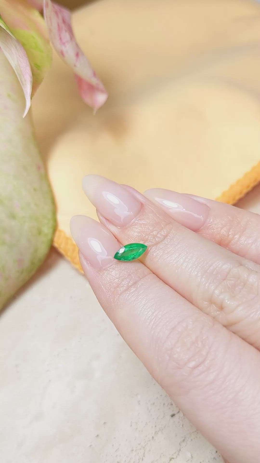 0.65 Ct. Emerald from Zambia Size Video