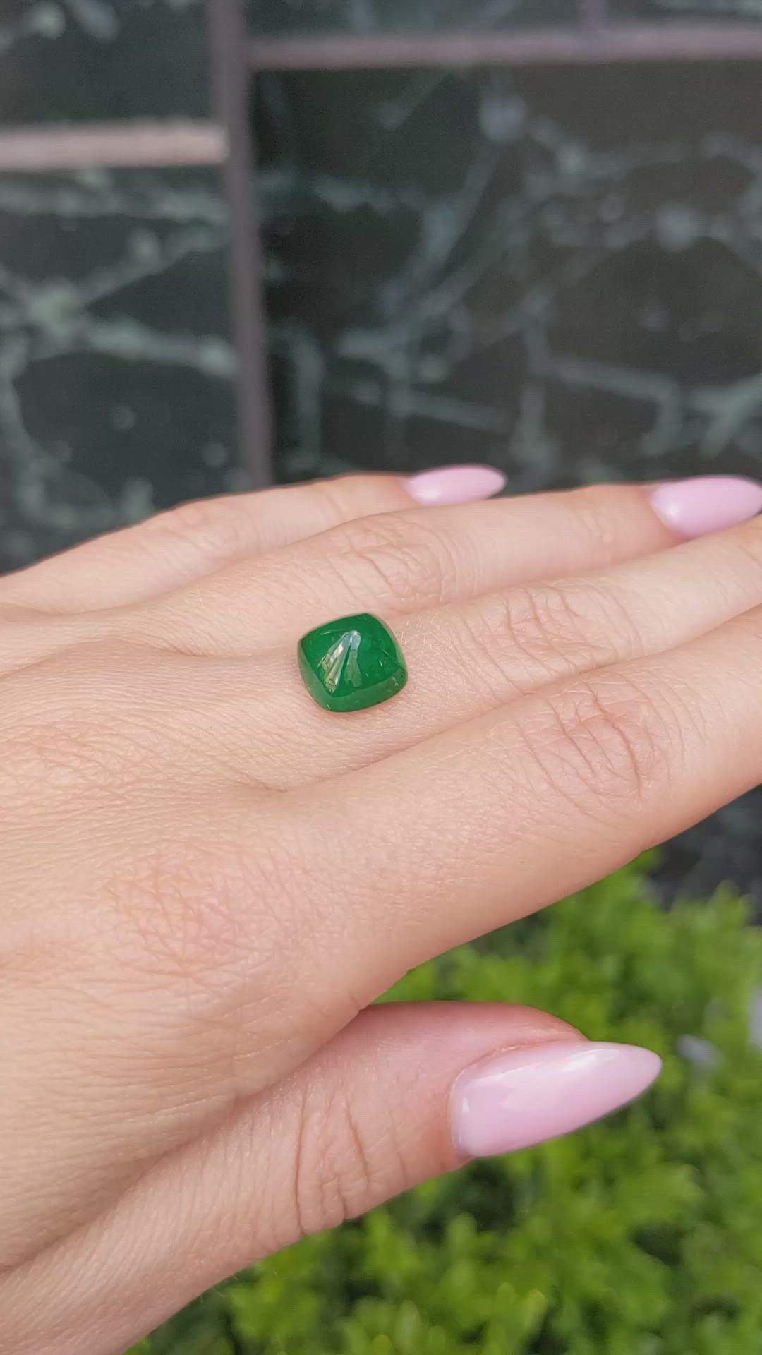 4.55 Ct. Cabochon Emerald from Zambia Size Video
