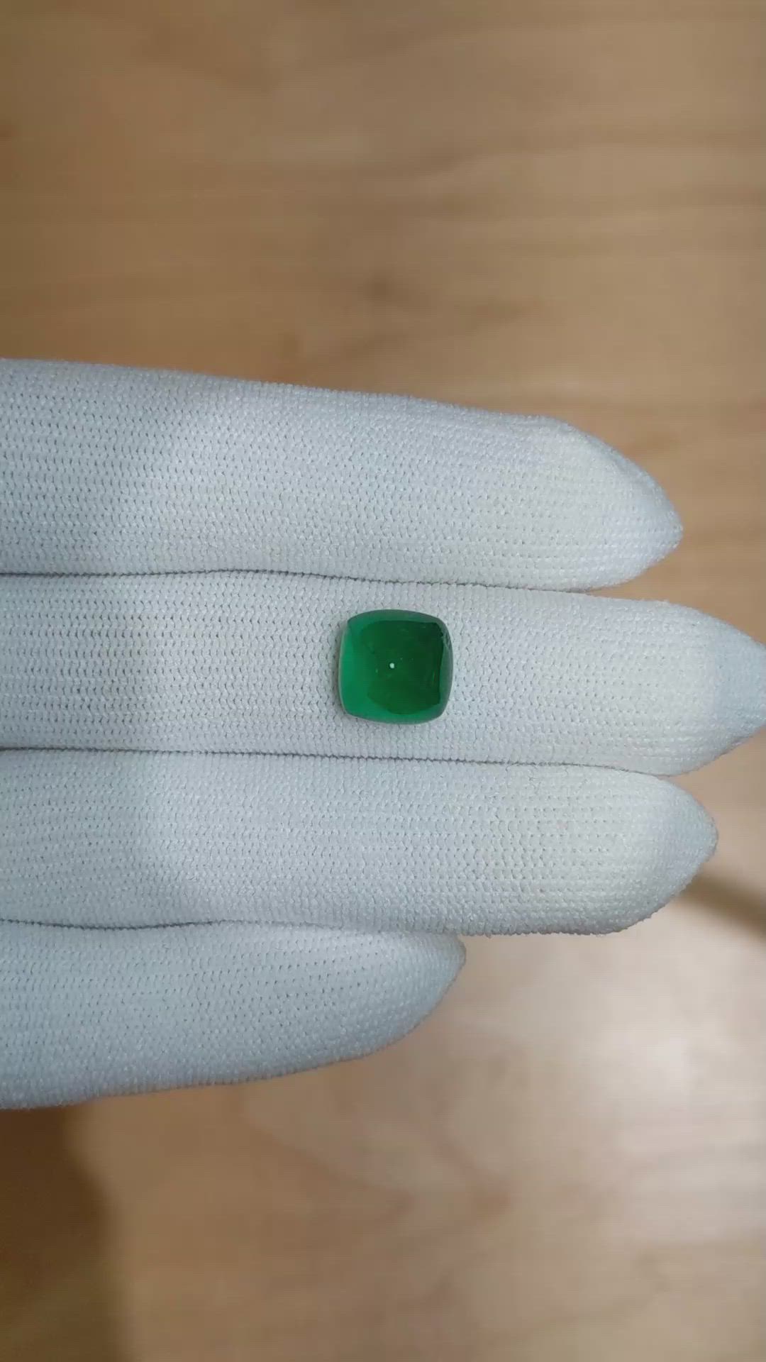 4.55 Ct. Cabochon Emerald from Zambia Size Video