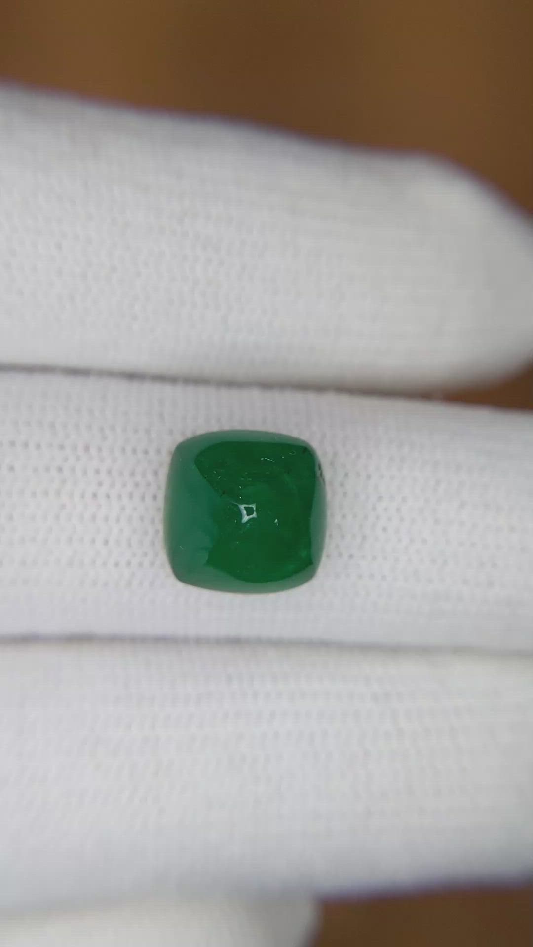 4.55 Ct. Cabochon Emerald from Zambia Size Video