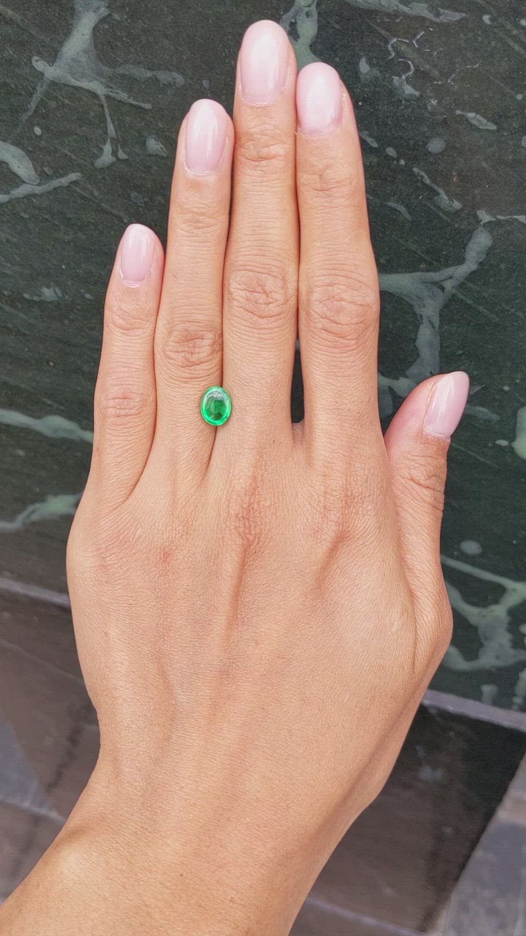 1.69 Ct. Cabochon Emerald from Afghanistan Size Video