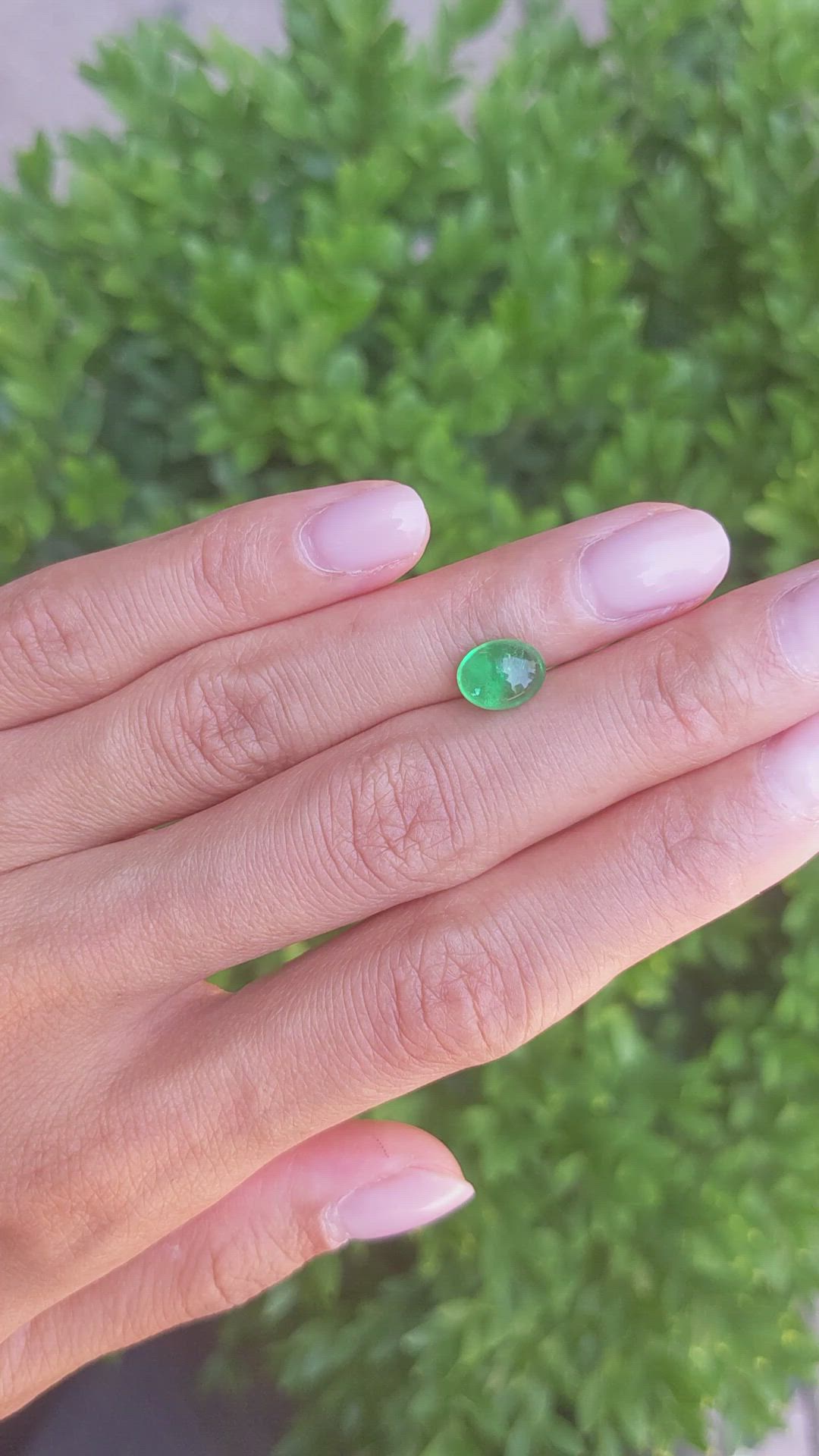 1.69 Ct. Cabochon Emerald from Afghanistan Size Video