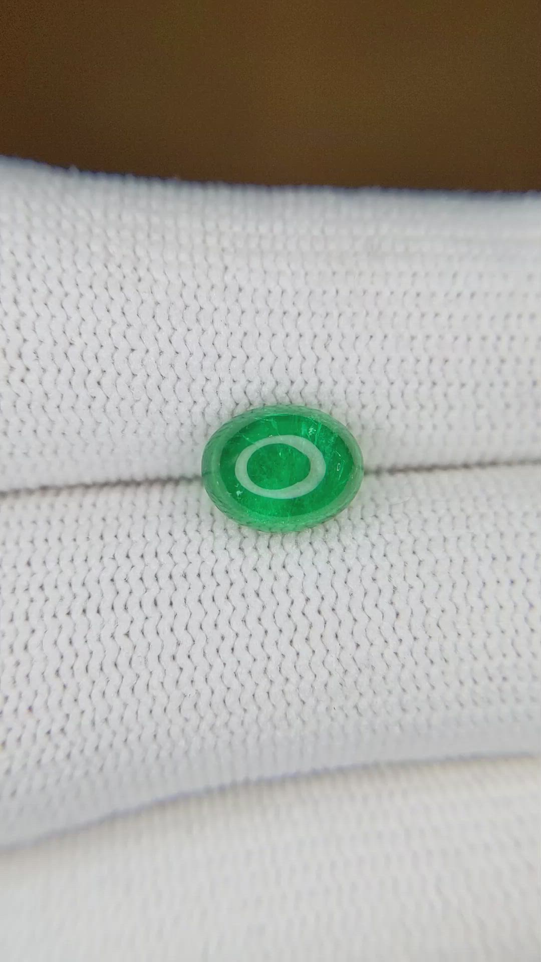 1.69 Ct. Cabochon Emerald from Afghanistan Size Video