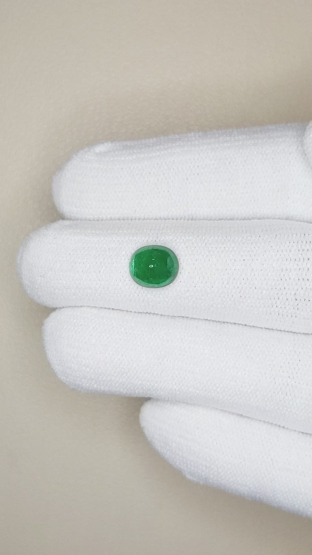 1.11 Ct. Cabochon Emerald from Pakistan Size Video