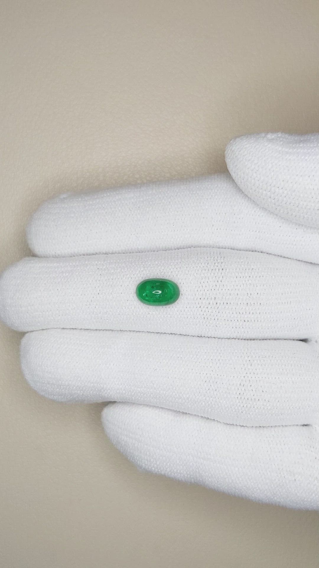1.11 Ct. Cabochon Emerald from Pakistan Size Video