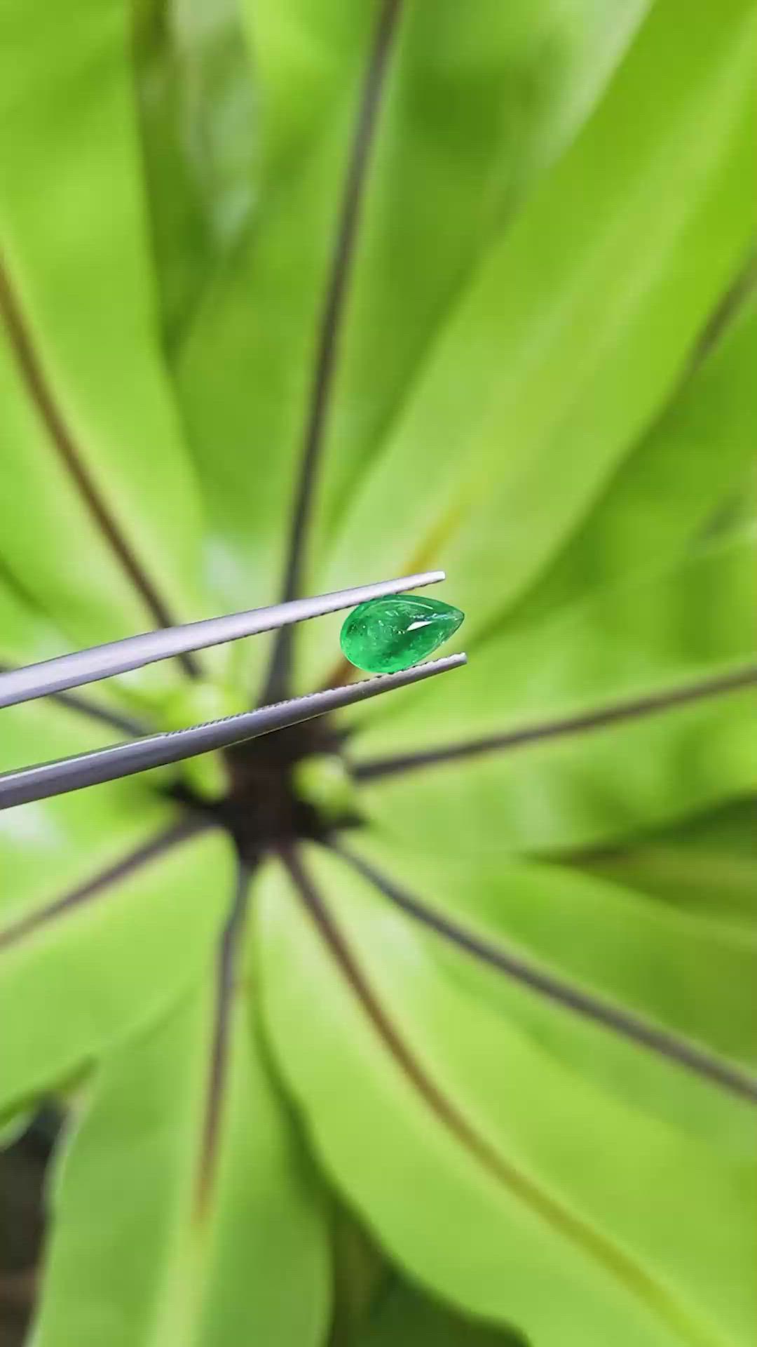 1.04 Ct. Cabochon Emerald from Pakistan Size Video