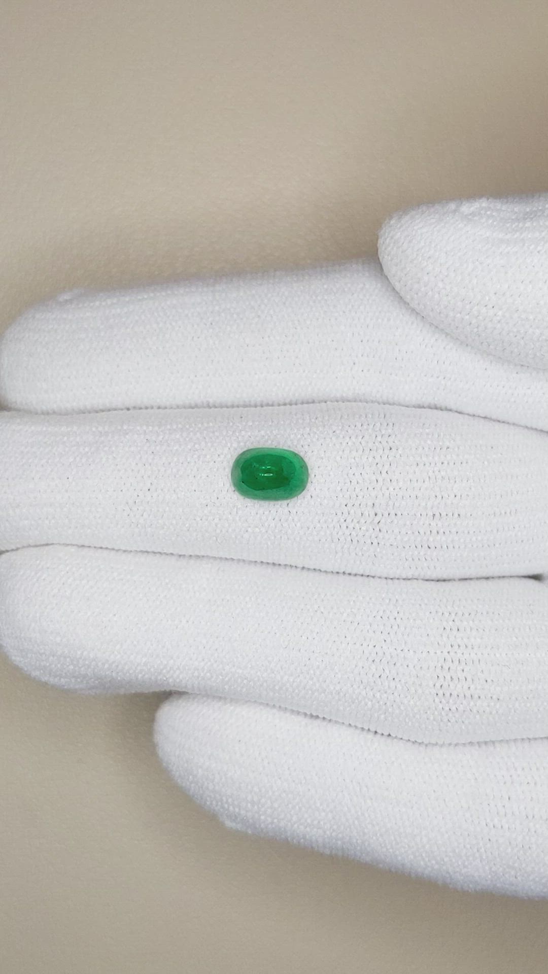 1.06 Ct. Cabochon Emerald from Pakistan Size Video