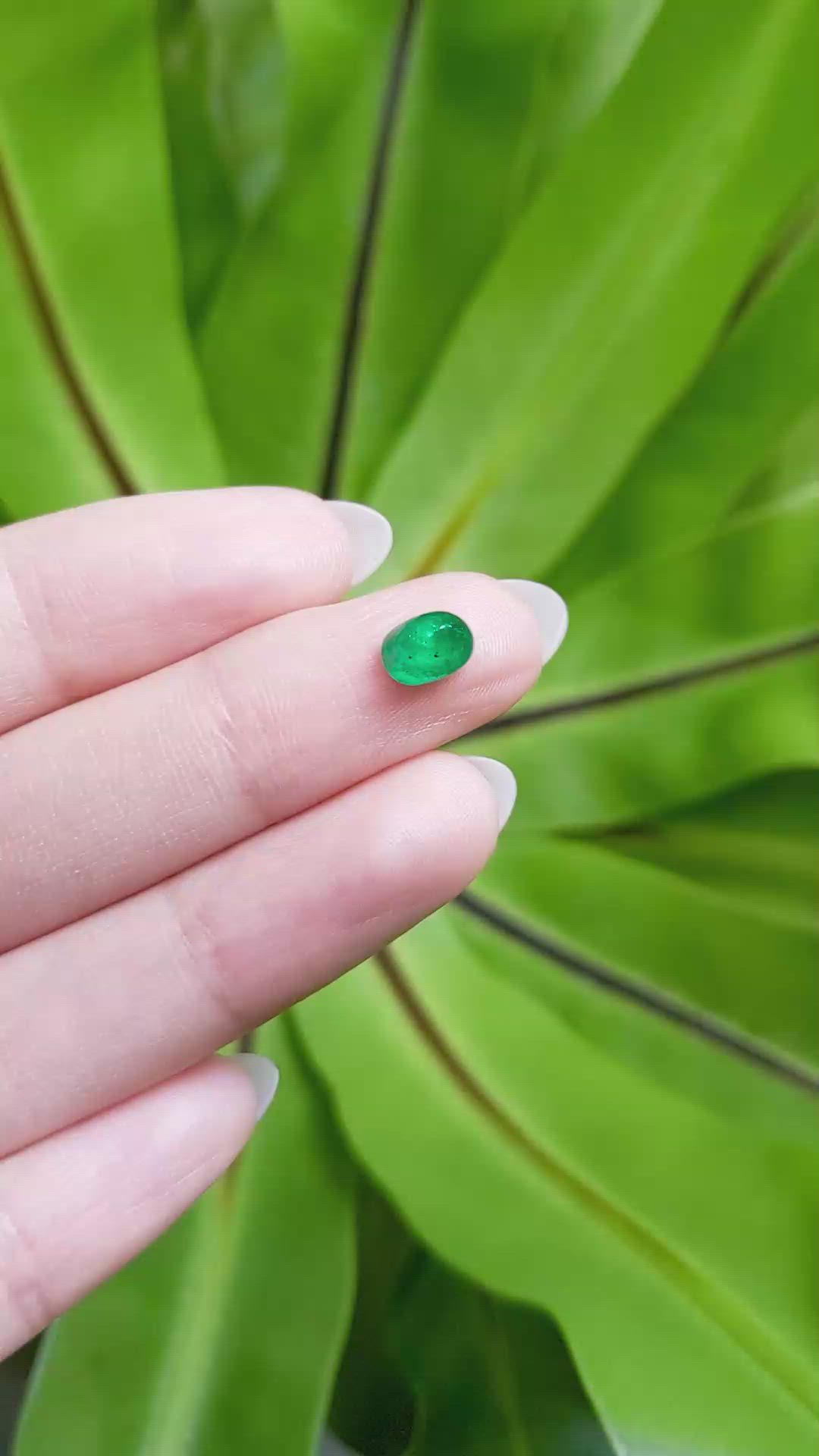 1.06 Ct. Cabochon Emerald from Pakistan Size Video