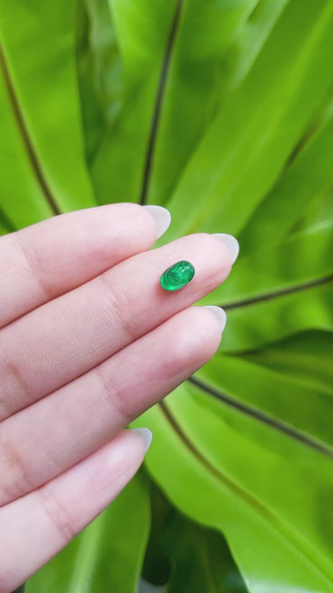 0.80 Ct. Cabochon Emerald from Pakistan Size Video
