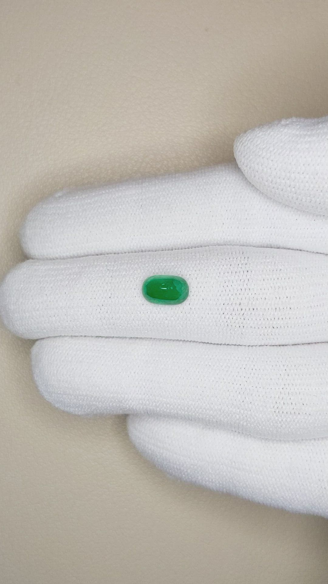 1.16 Ct. Cabochon Emerald from Pakistan Size Video