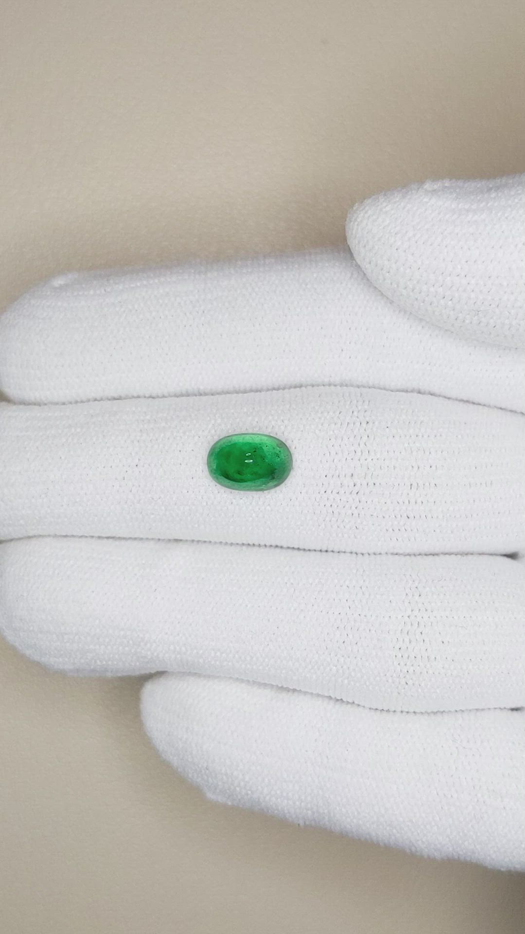 1.35 Ct. Cabochon Emerald from Pakistan Size Video