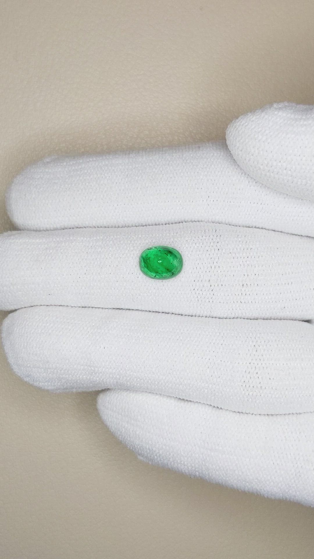 1.11 Ct. Cabochon Emerald from Pakistan Size Video
