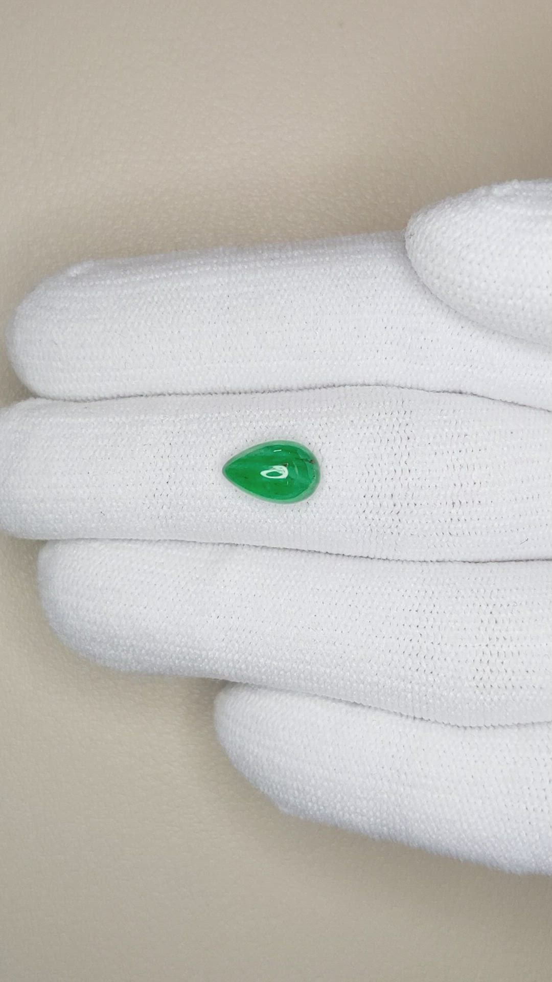 1.28 Ct. Cabochon Emerald from Pakistan Size Video