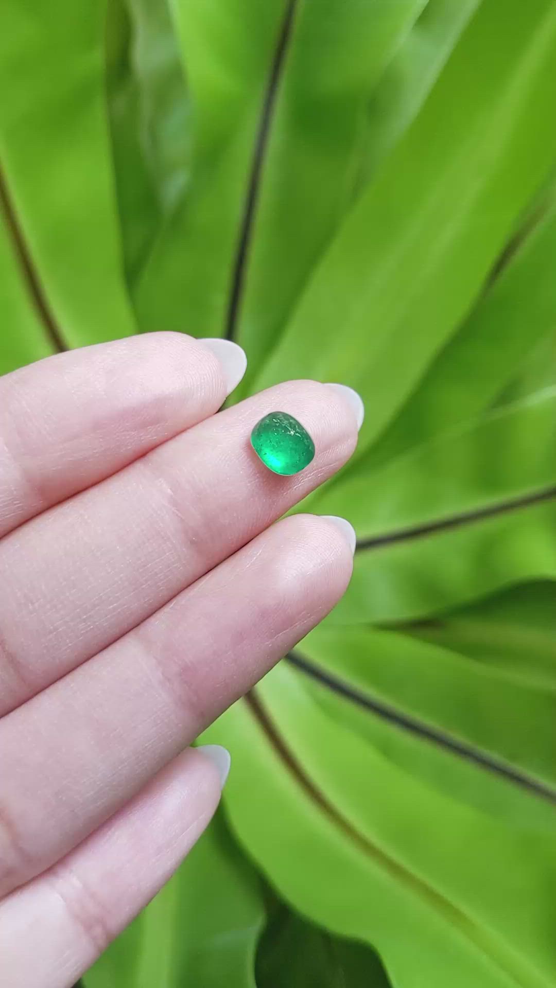 1.10 Ct. Cabochon Emerald from Pakistan Size Video