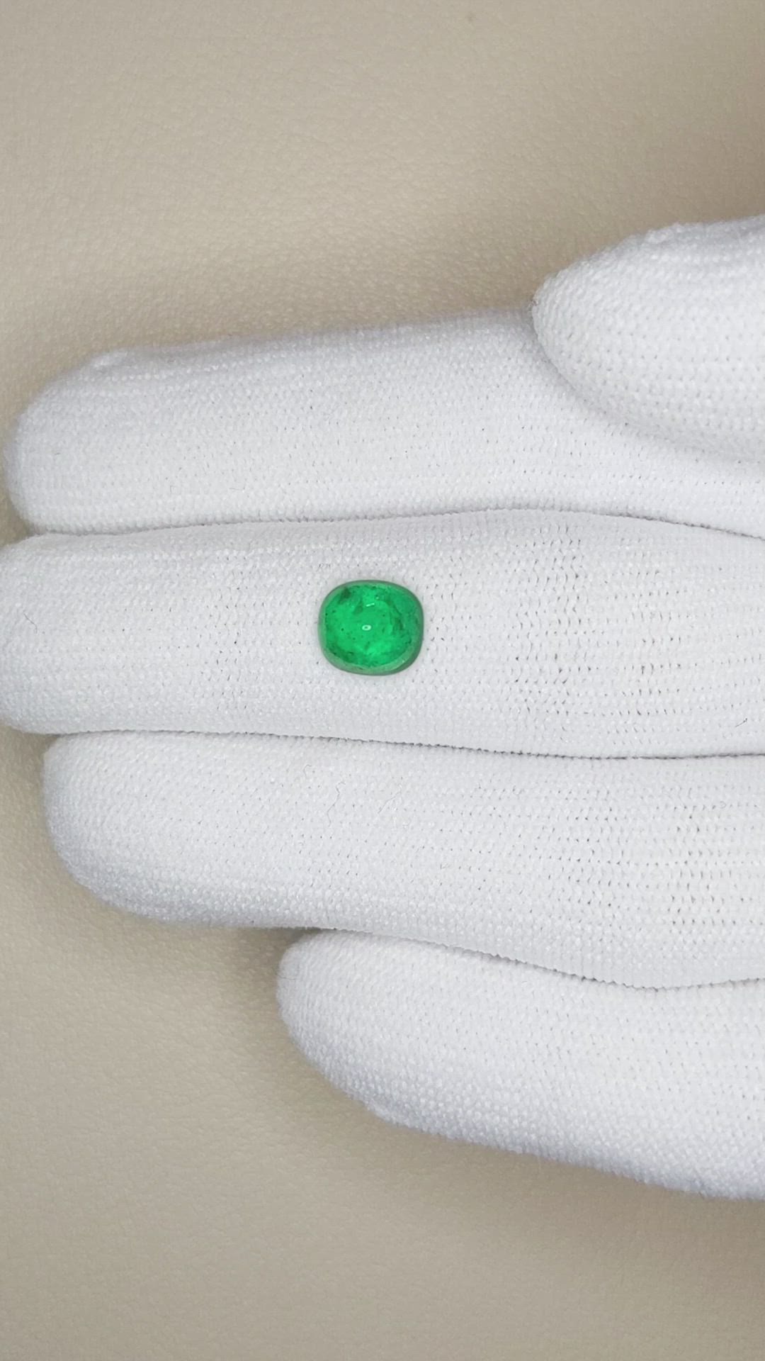 1.10 Ct. Cabochon Emerald from Pakistan Size Video