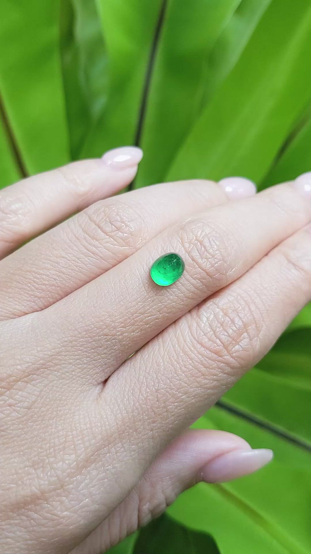 1.46 Ct. Cabochon Emerald from Pakistan Size Video