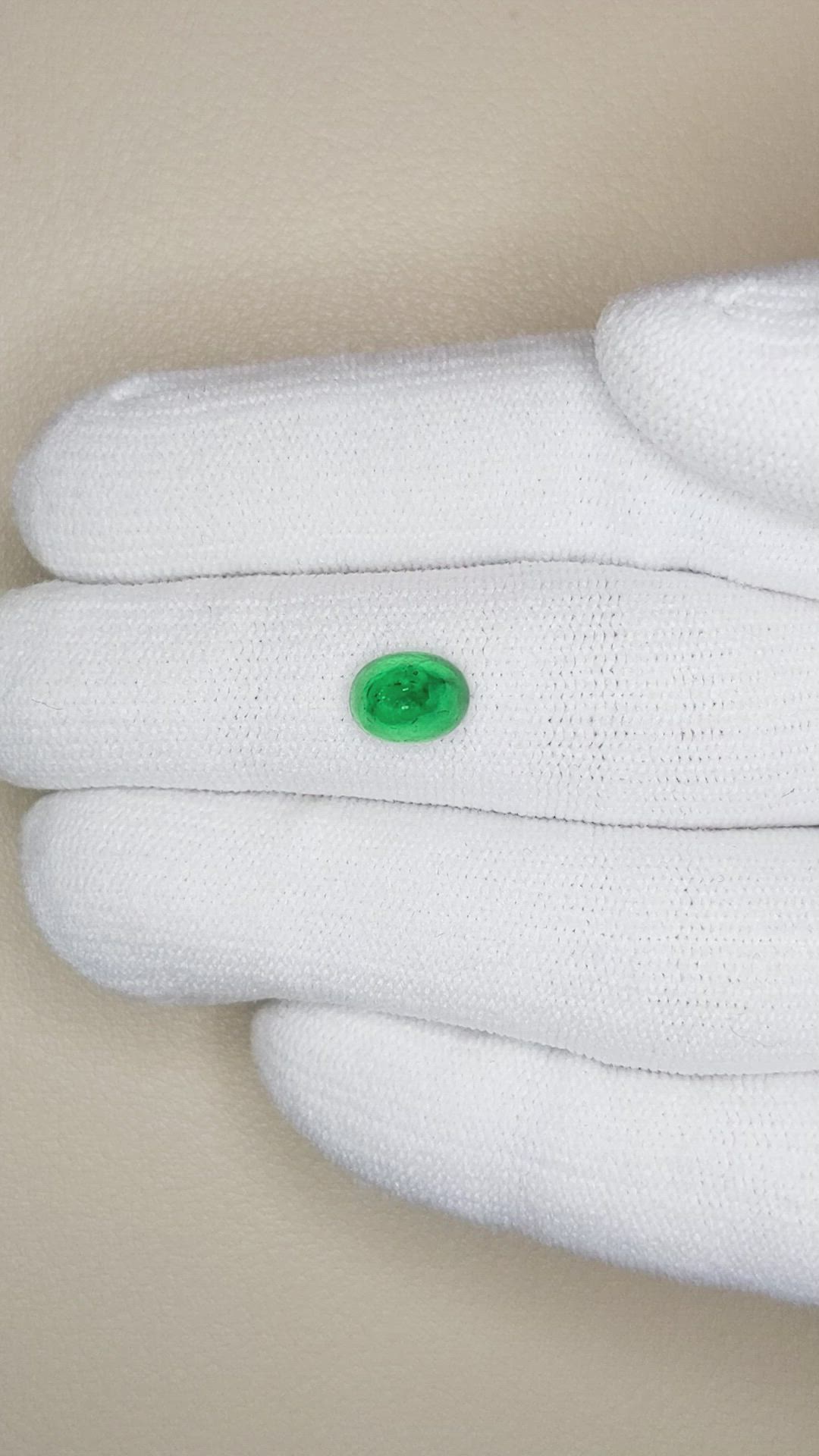 1.46 Ct. Cabochon Emerald from Pakistan Size Video