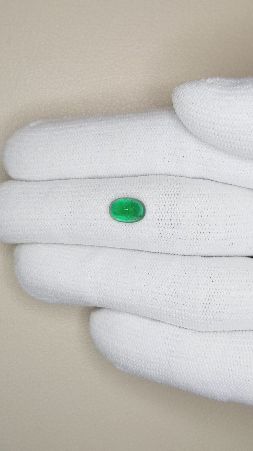 1.11 Ct. Cabochon Emerald from Pakistan Size Video