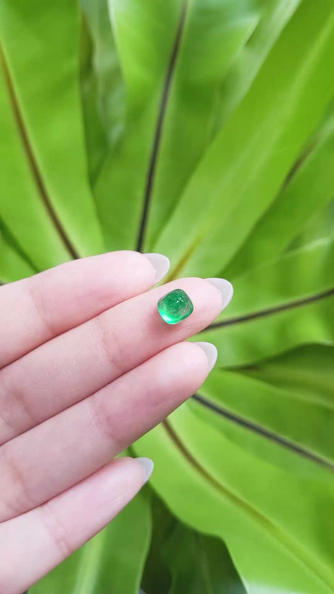 1.47 Ct. Cabochon Emerald from Pakistan Size Video