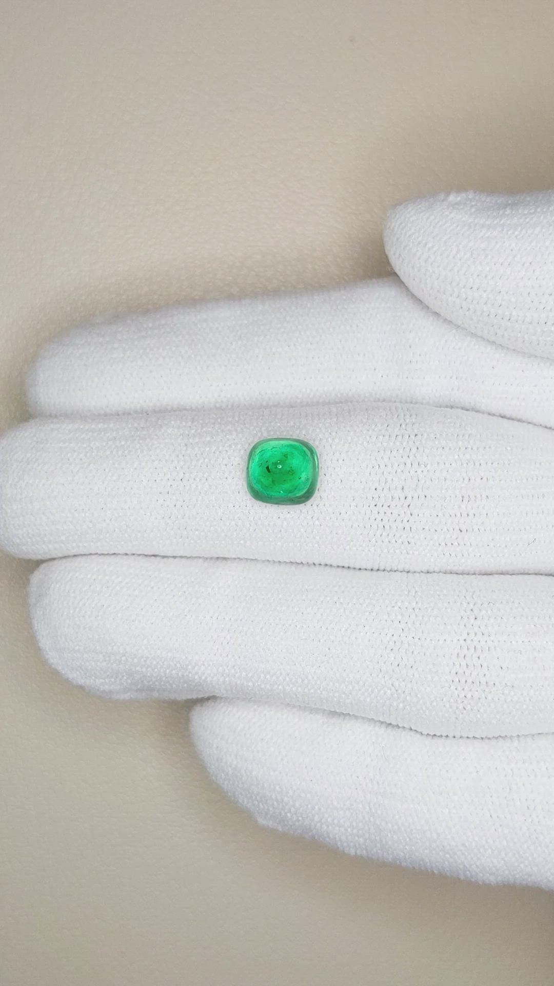 1.47 Ct. Cabochon Emerald from Pakistan Size Video