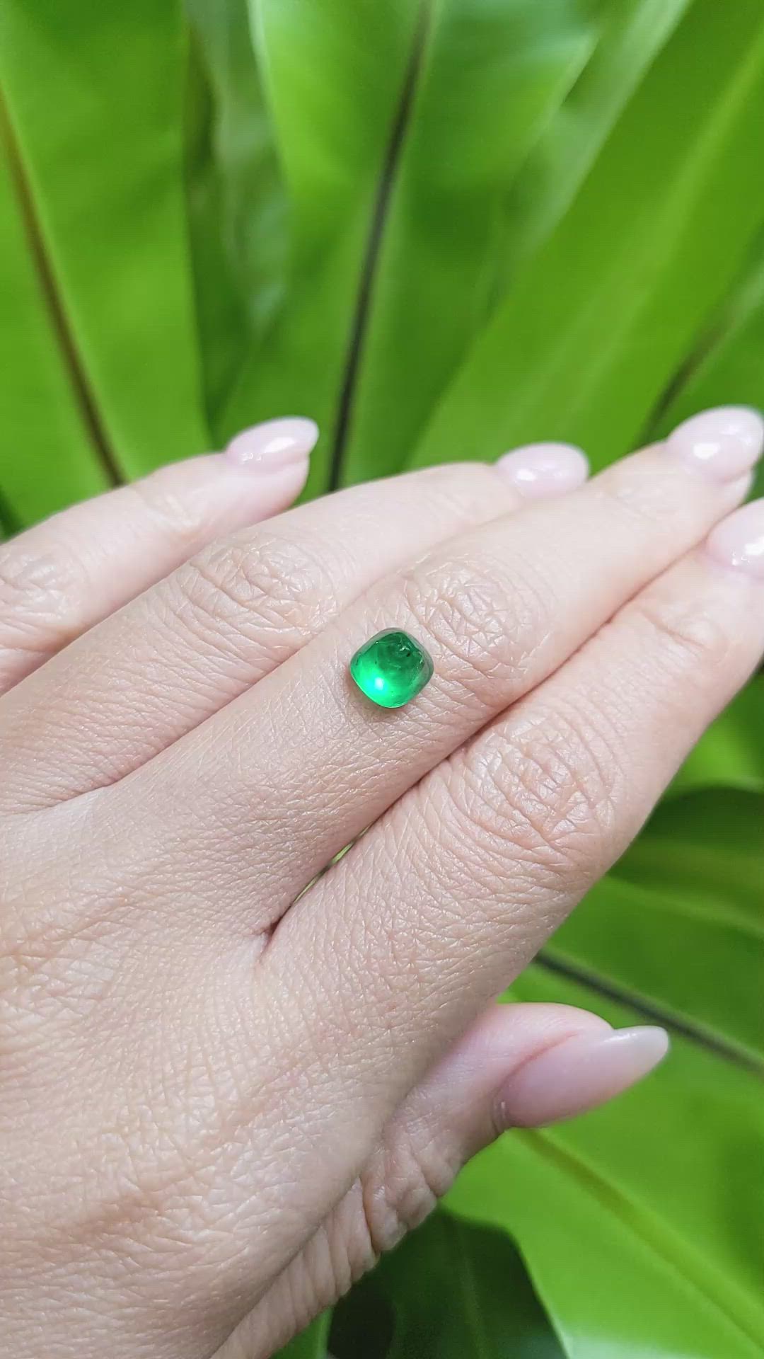 1.47 Ct. Cabochon Emerald from Pakistan Size Video