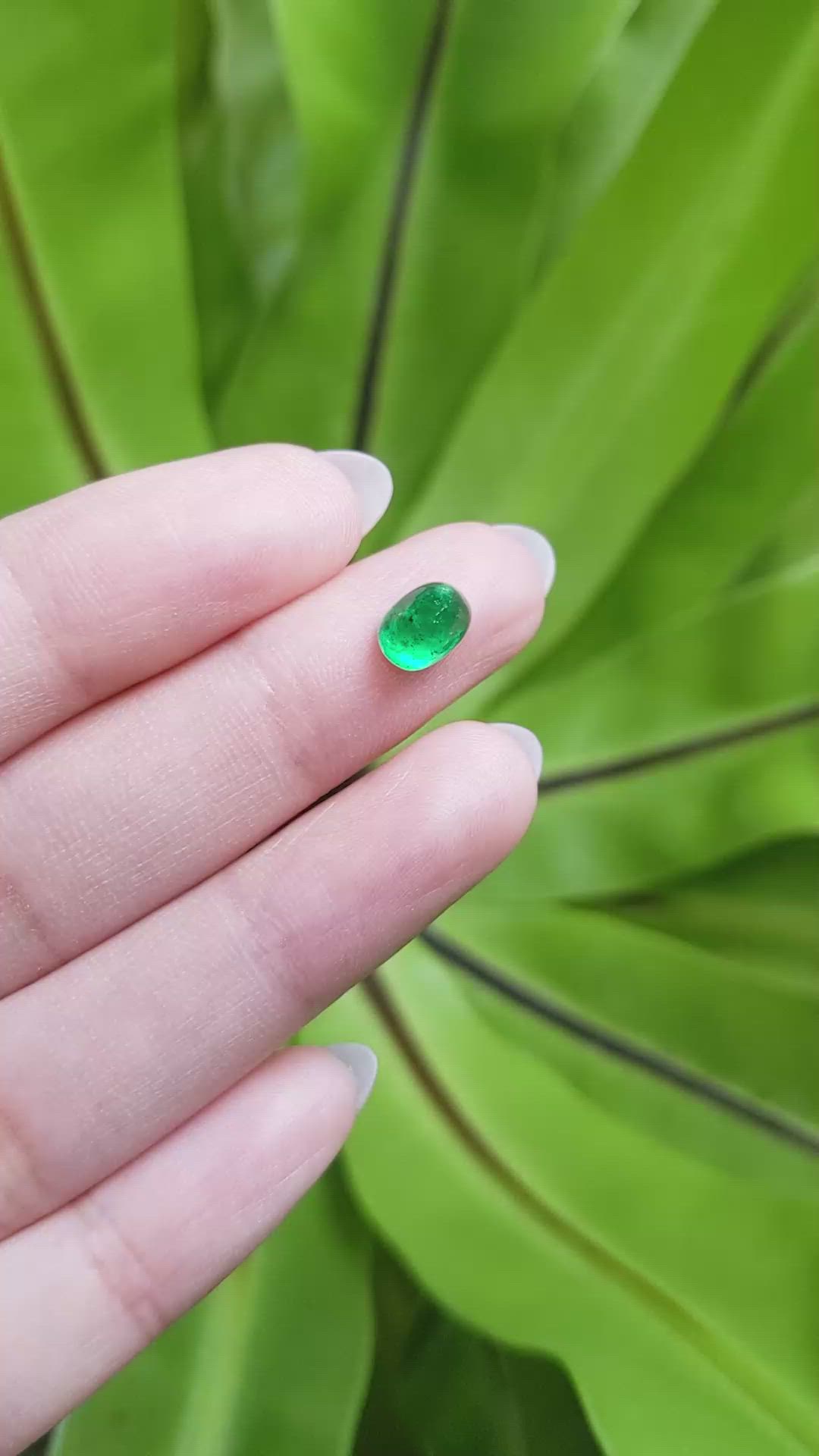 1.39 Ct. Cabochon Emerald from Pakistan Size Video