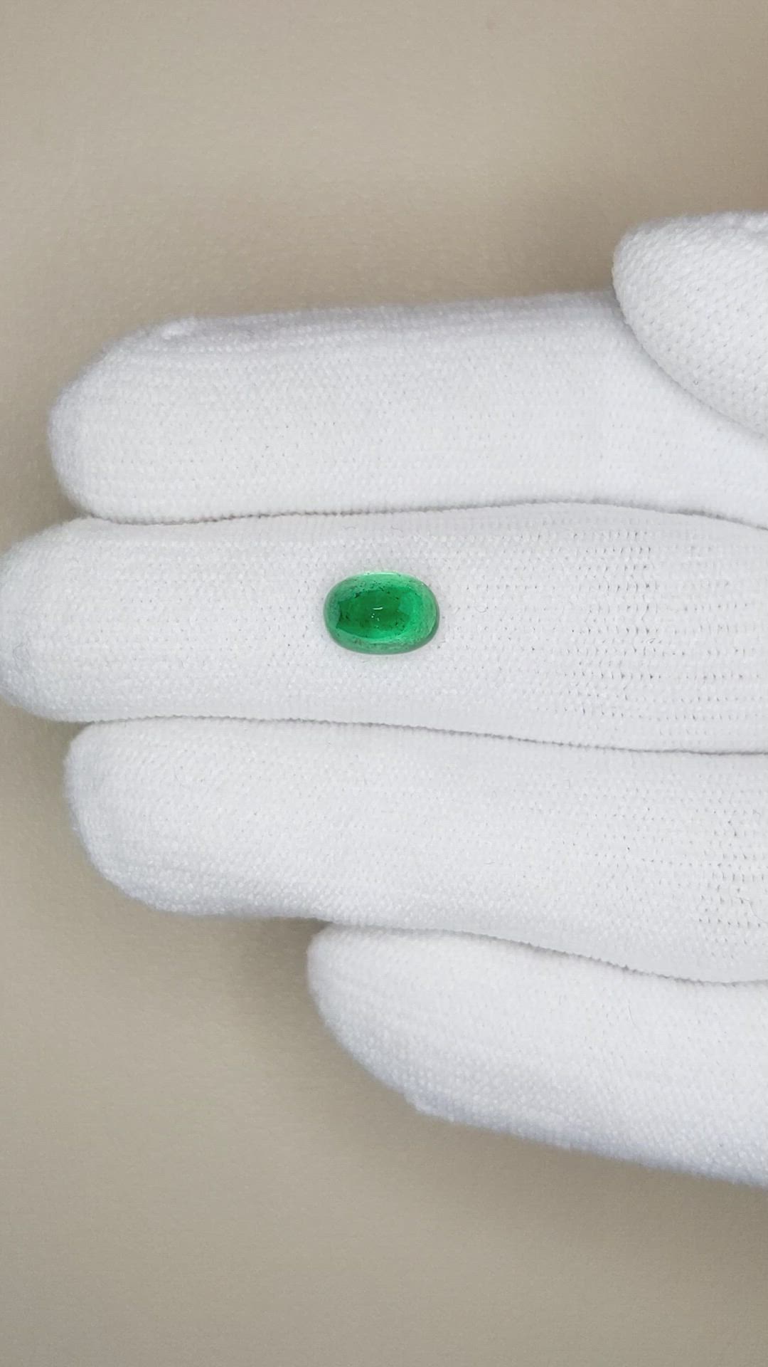 1.39 Ct. Cabochon Emerald from Pakistan Size Video
