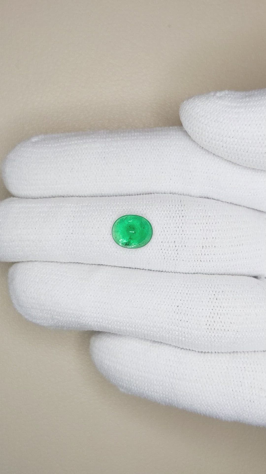 1.32 Ct. Cabochon Emerald from Pakistan Size Video
