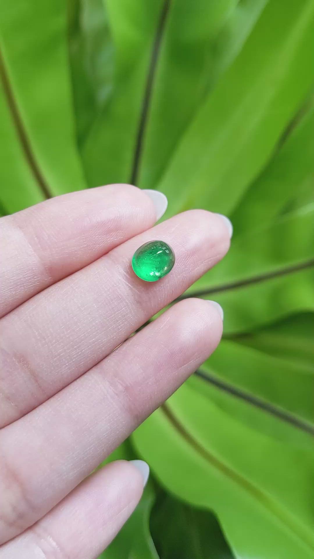 1.32 Ct. Cabochon Emerald from Pakistan Size Video