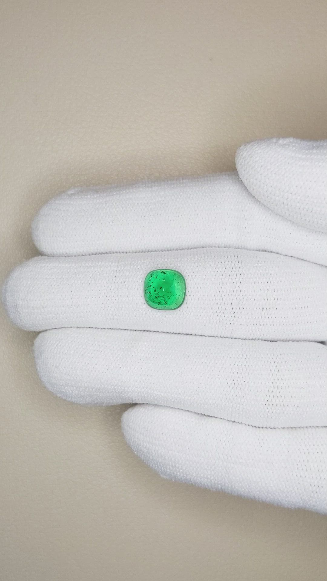 1.50 Ct. Cabochon Emerald from Pakistan Size Video