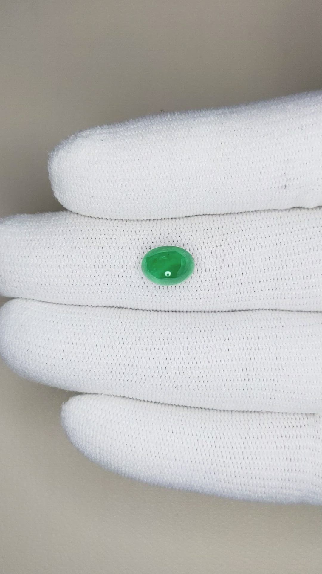 1.90 Ct. Cabochon Emerald from Pakistan Size Video