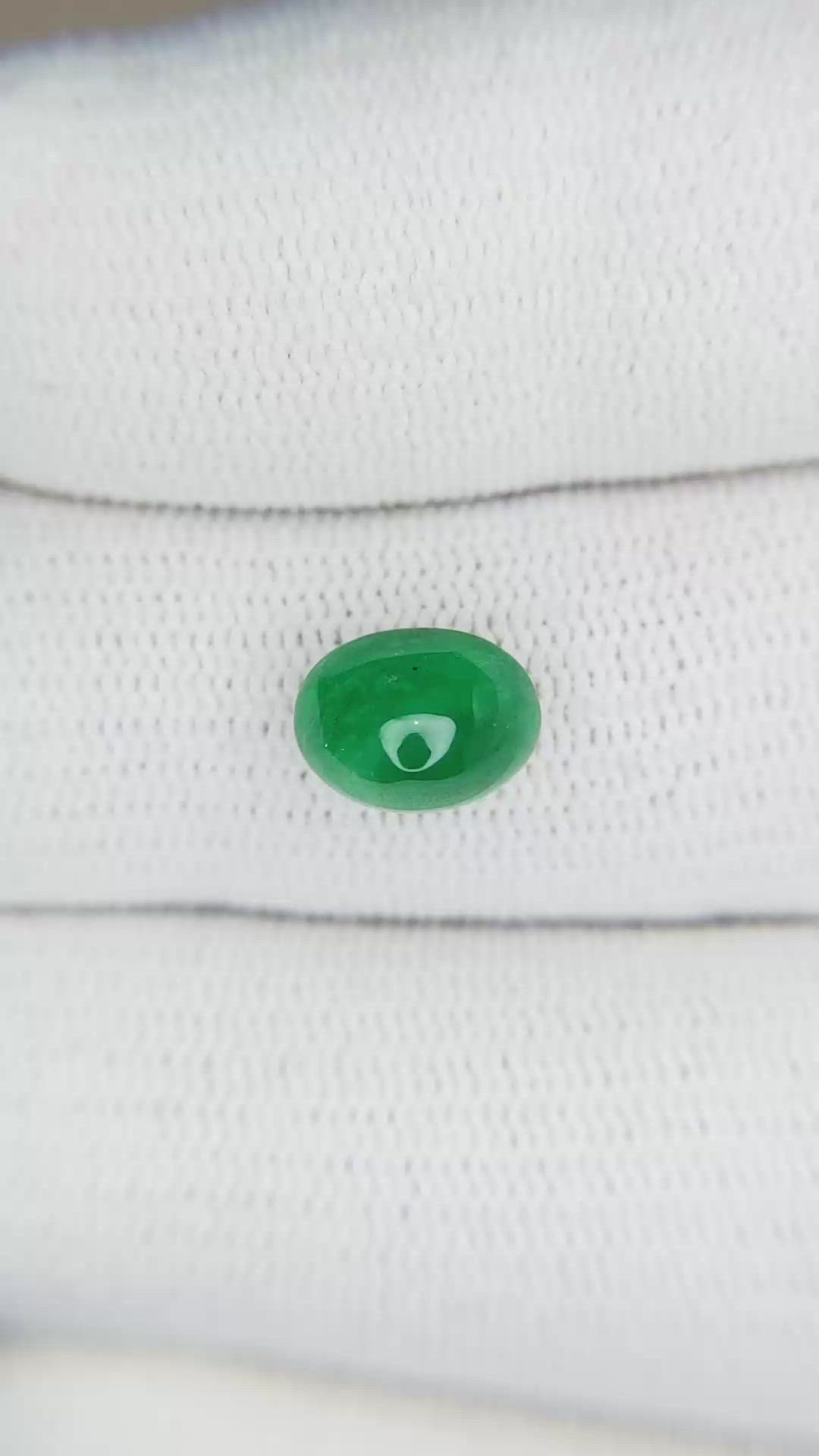 1.90 Ct. Cabochon Emerald from Pakistan Size Video