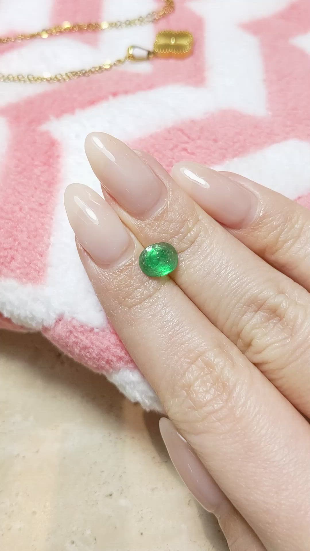 1.66 Ct. Cabochon Emerald from Pakistan Size Video
