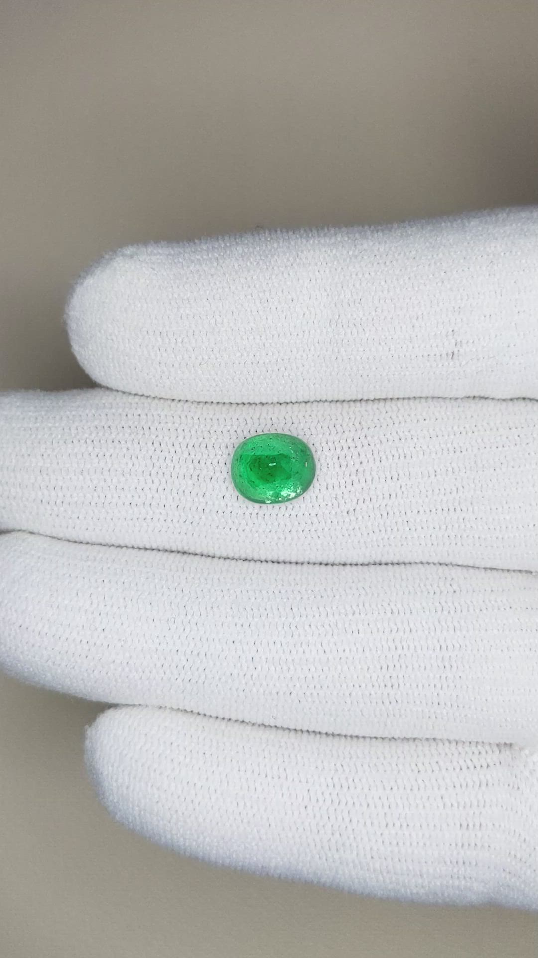 1.66 Ct. Cabochon Emerald from Pakistan Size Video