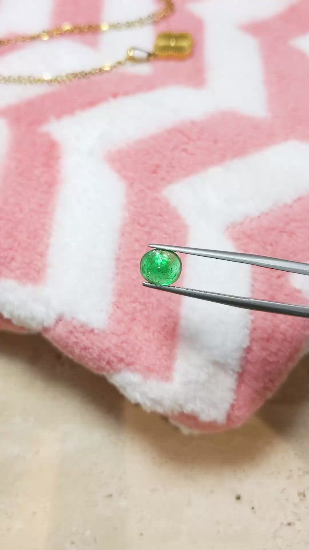 1.66 Ct. Cabochon Emerald from Pakistan Size Video