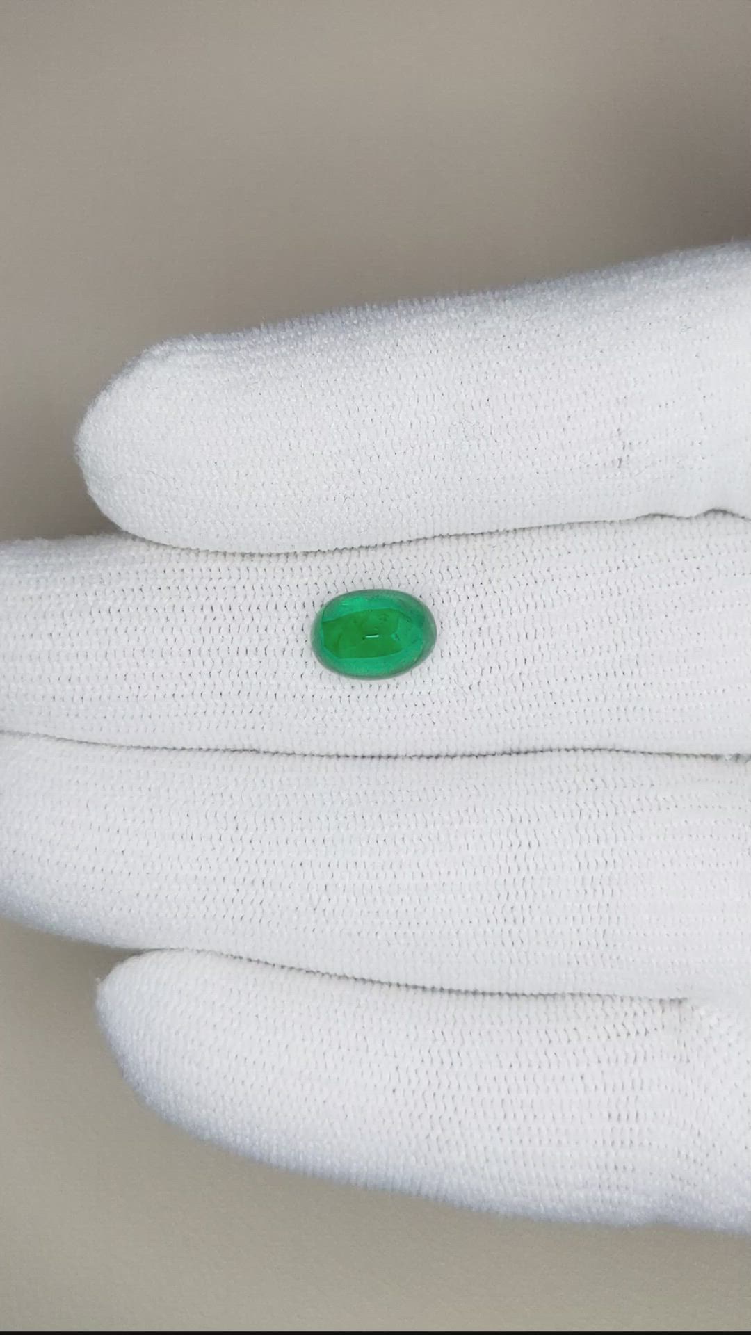 2.00 Ct. Cabochon Emerald from Pakistan Size Video