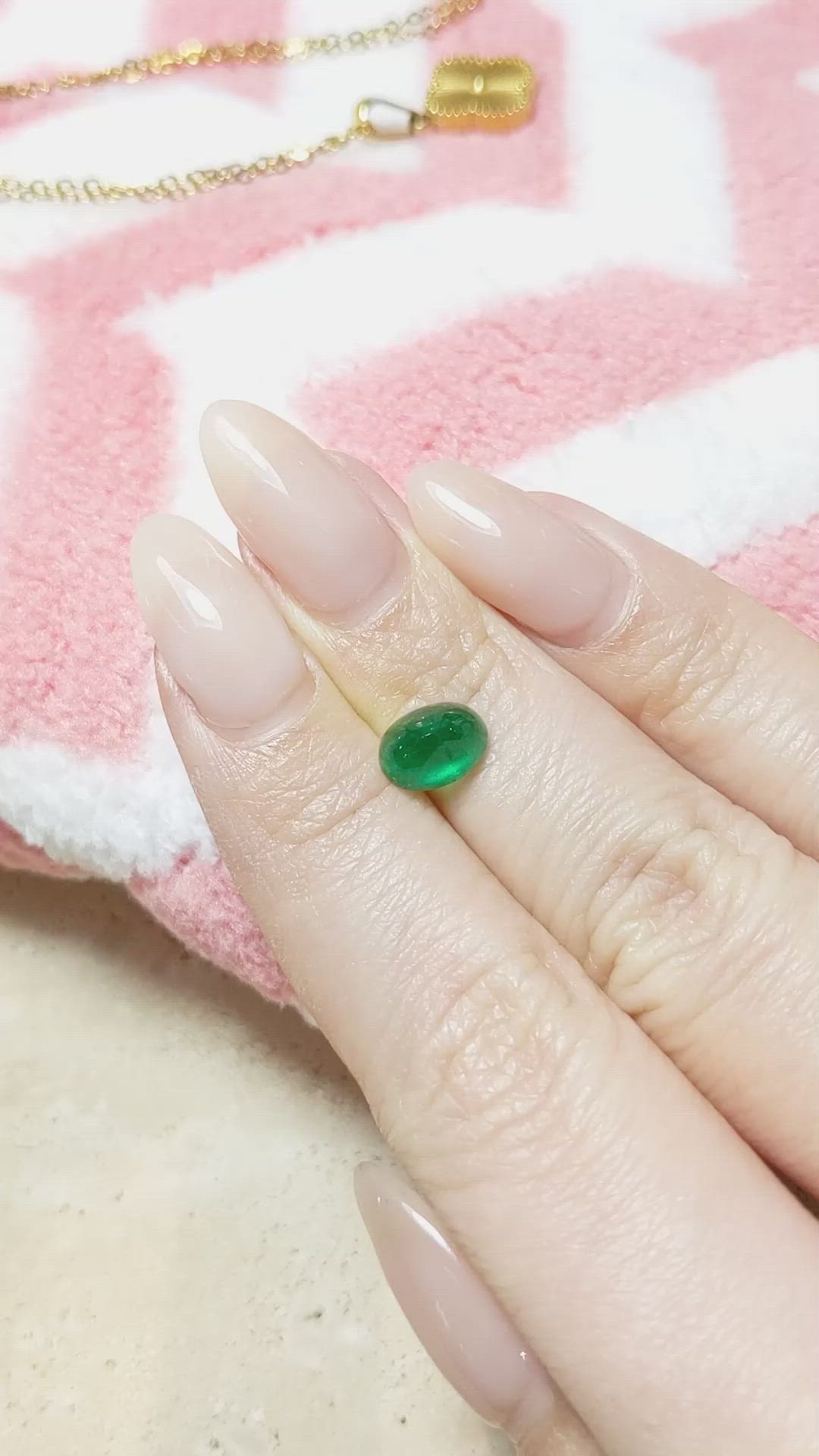 2.00 Ct. Cabochon Emerald from Pakistan Size Video