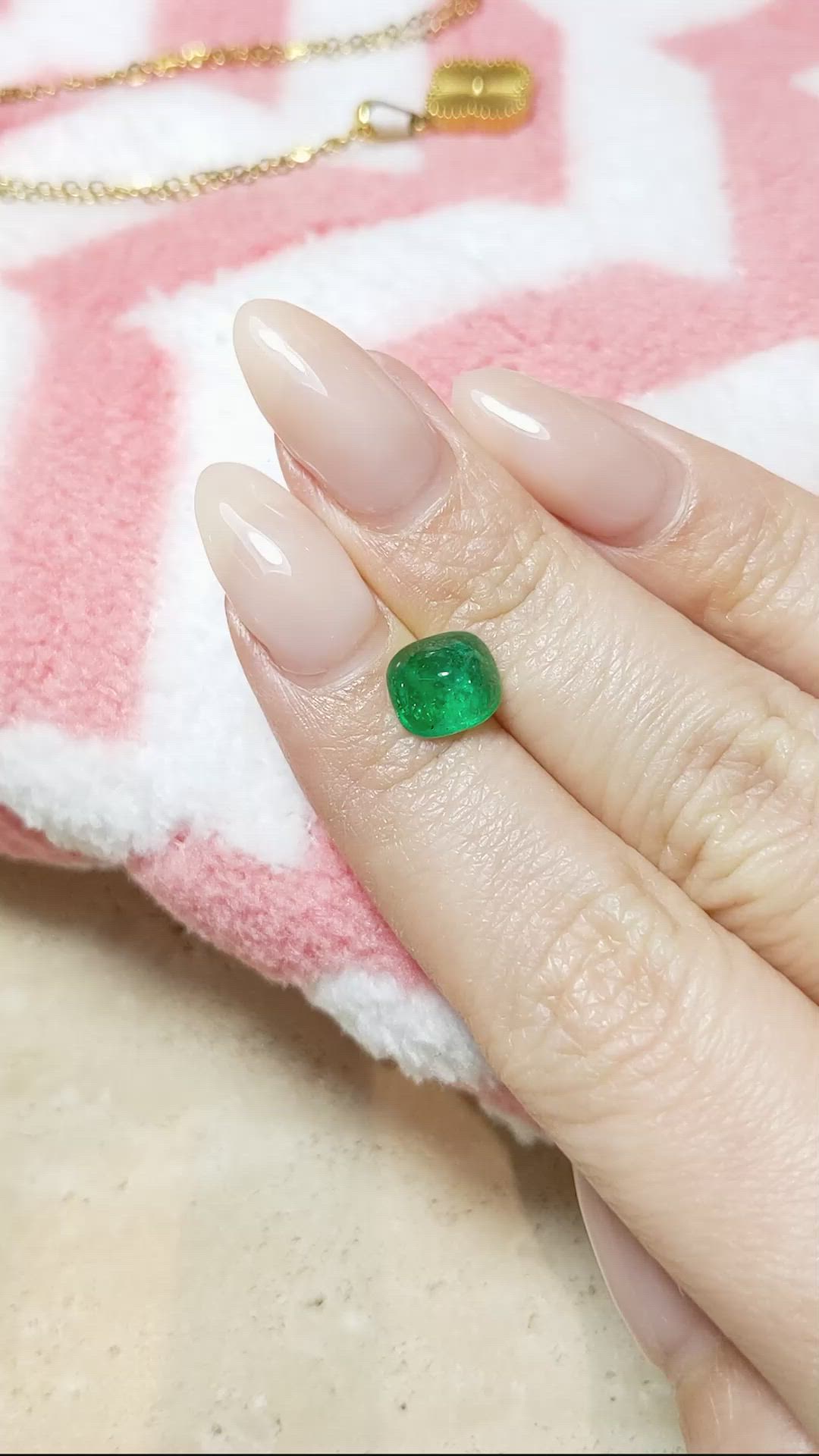 1.78 Ct. Cabochon Emerald from Pakistan Size Video