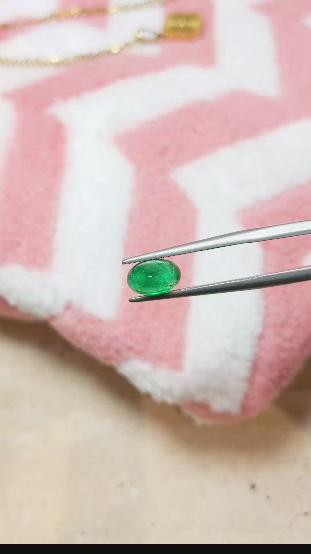 1.59 Ct. Cabochon Emerald from Pakistan Size Video