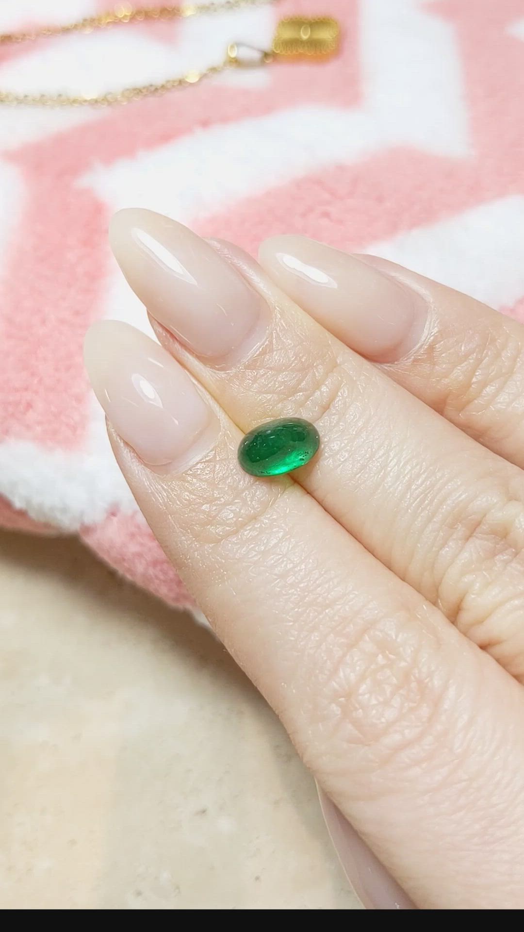 1.59 Ct. Cabochon Emerald from Pakistan Size Video