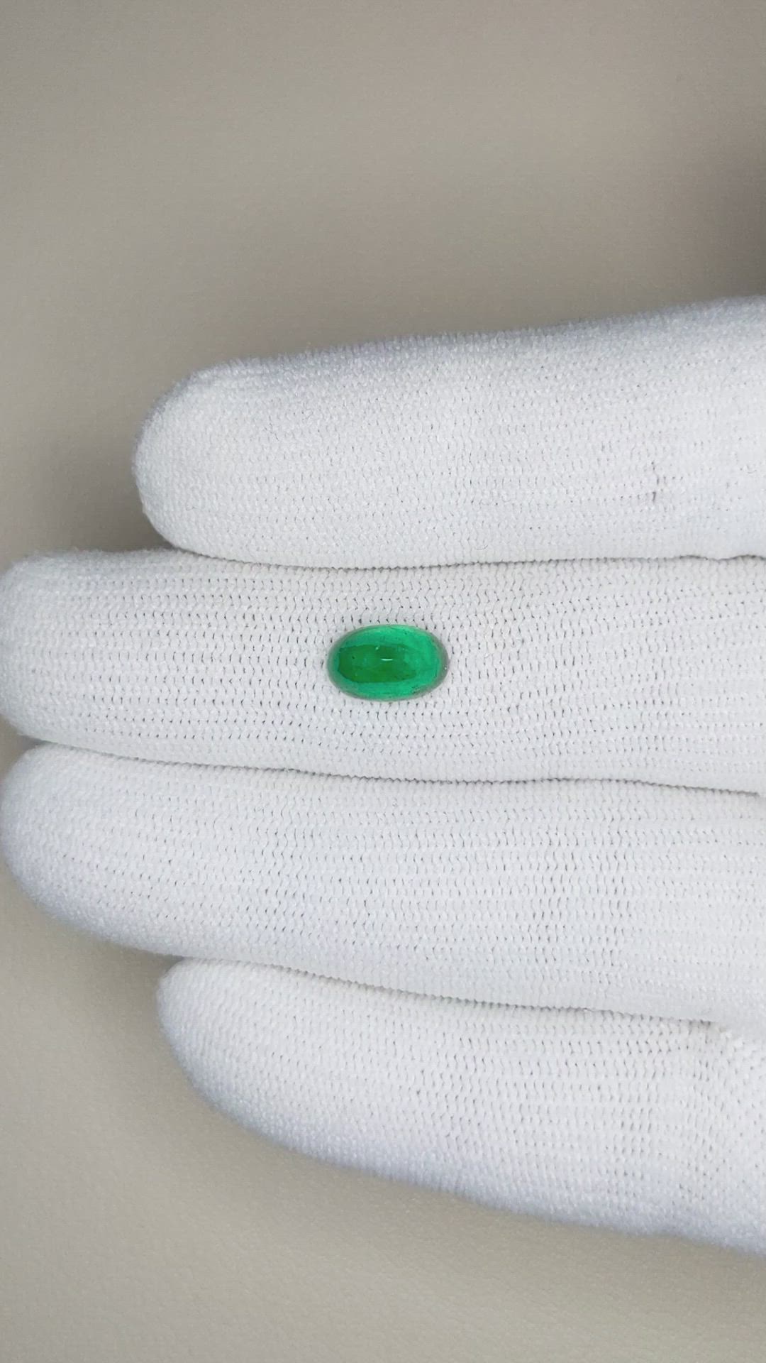 1.59 Ct. Cabochon Emerald from Pakistan Size Video