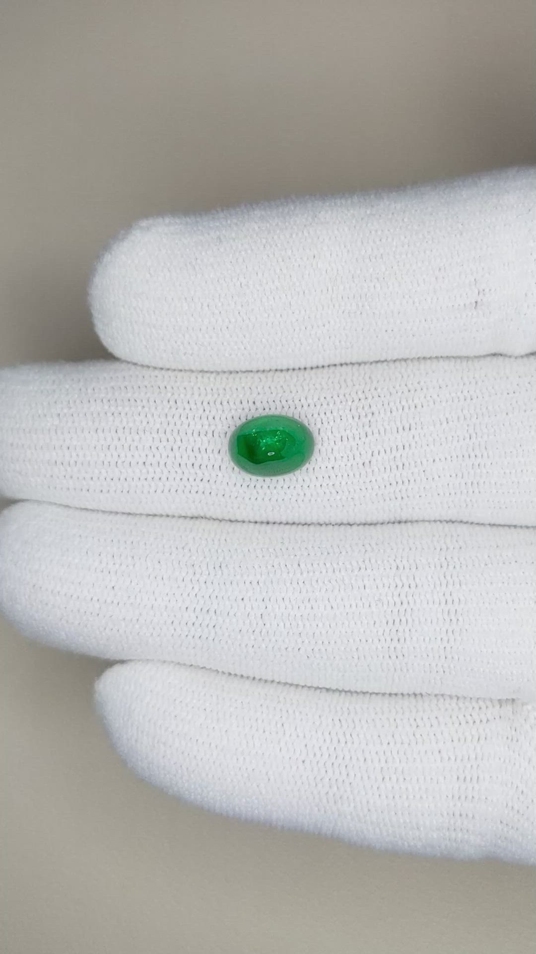 1.96 Ct. Cabochon Emerald from Pakistan Size Video